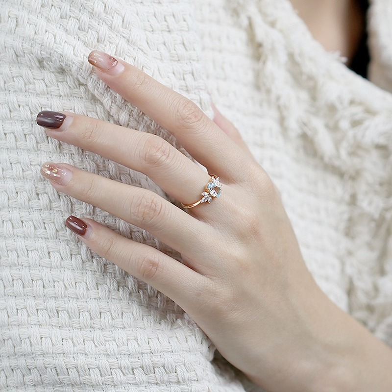 Bague femme dorée, solitaire, zircon cubique – Vente Flash Bijoux