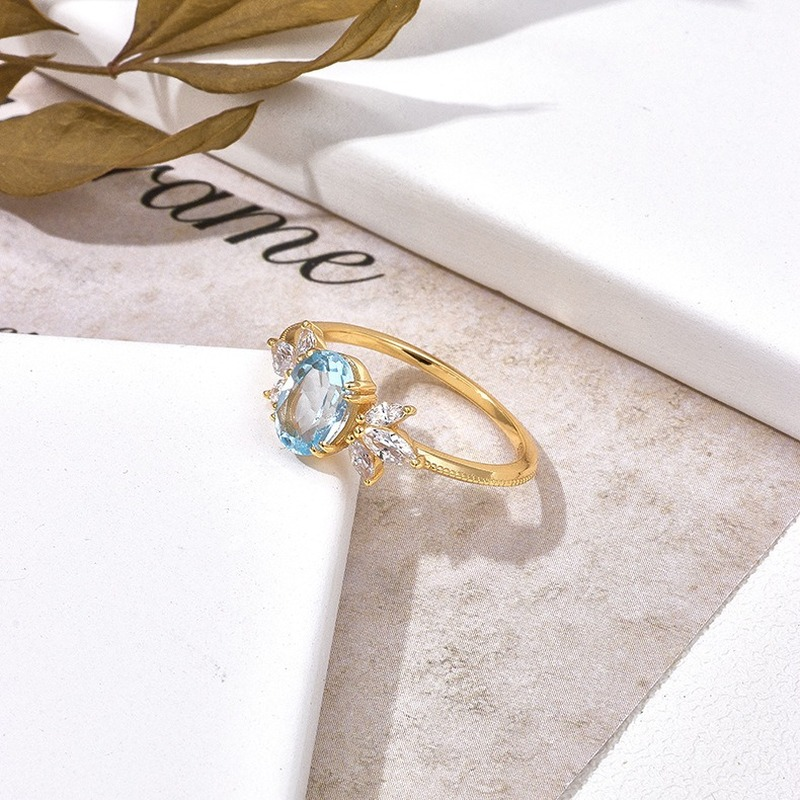 Bague femme dorée, solitaire, zircon cubique – Vente Flash Bijoux