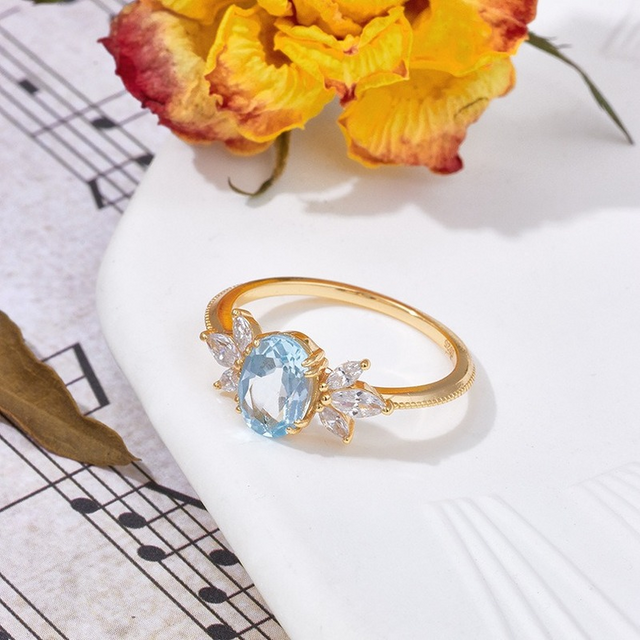 Bague femme dorée, solitaire, zircon cubique – Vente Flash Bijoux