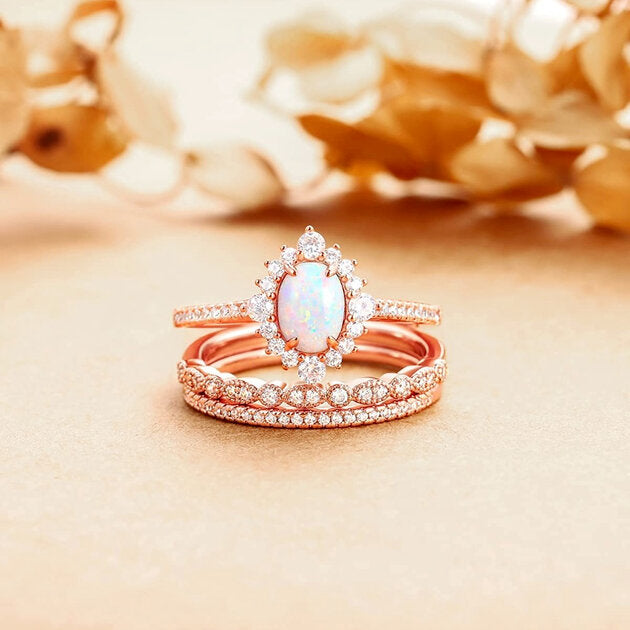 Parure femme dorée rose, opale – Vente Flash Bijoux