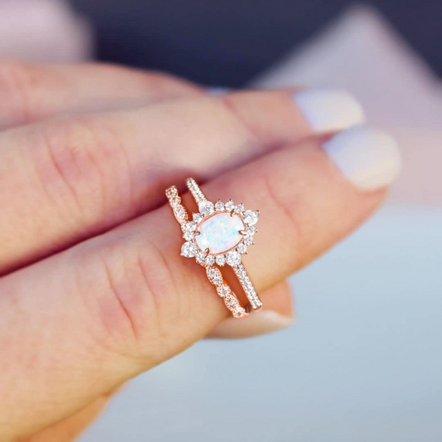 Parure femme dorée rose, opale – Vente Flash Bijoux