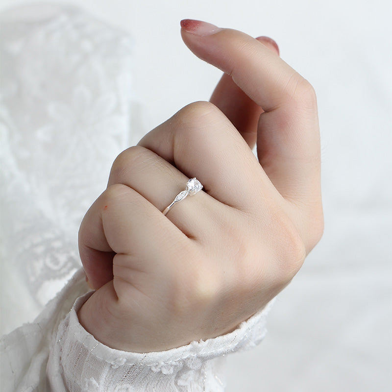 Bague femme argentée, zircon cubique, raffiné, graphique – Vente Flash Bijoux