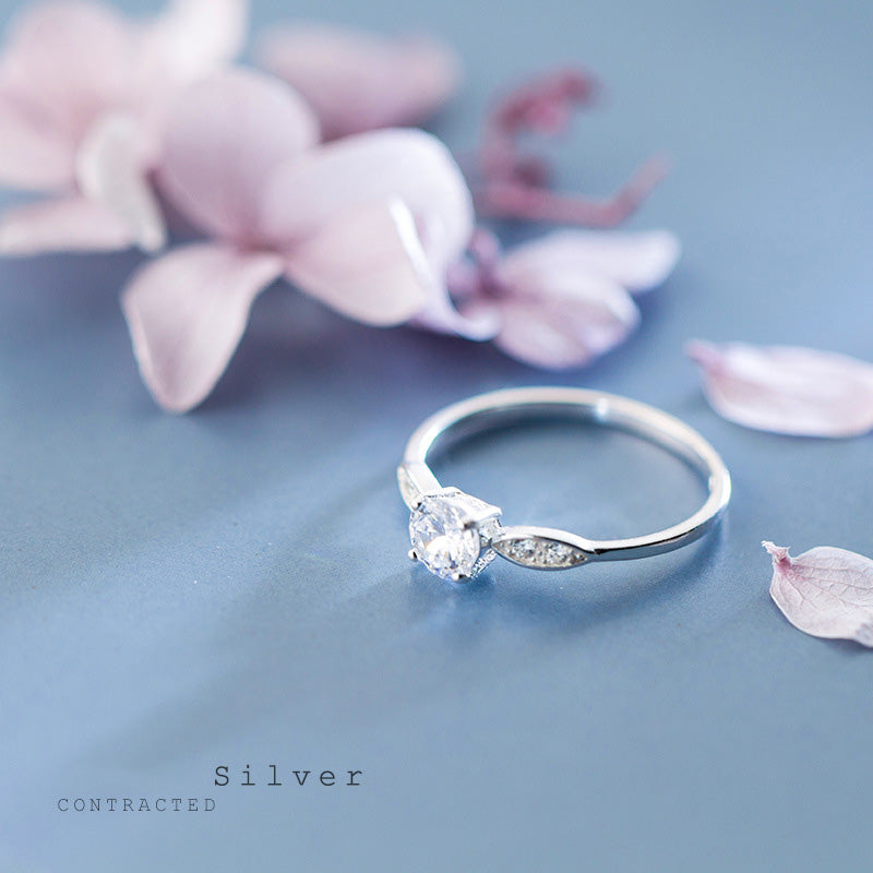 Bague femme argentée, zircon cubique, raffiné, graphique – Vente Flash Bijoux