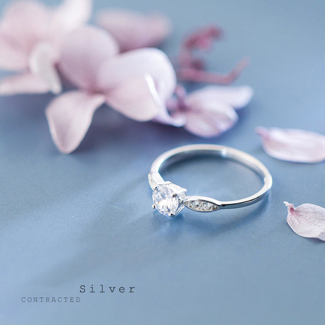 Bague femme argentée, zircon cubique, raffiné, graphique – Vente Flash Bijoux