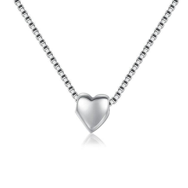 Collier femme argenté, cœur – Vente Flash Bijoux