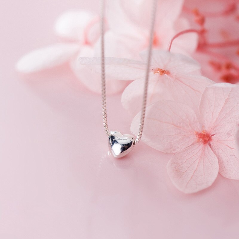Collier femme argenté, cœur – Vente Flash Bijoux