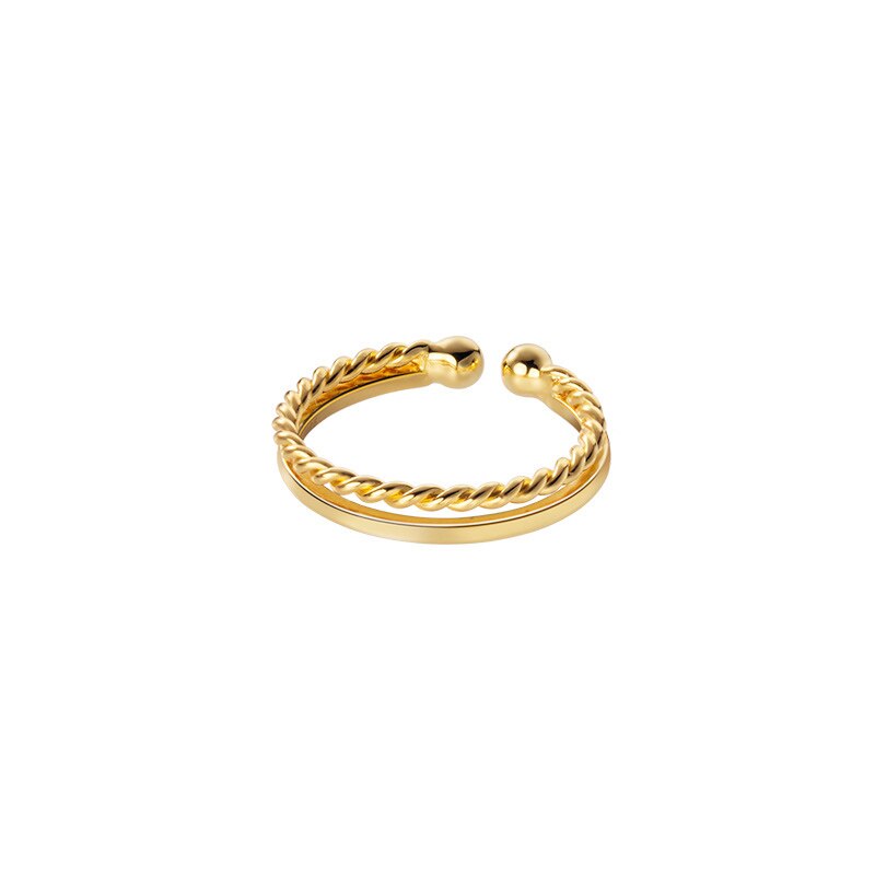 Bague femme dorée ou argentée, ajustable, minimaliste – Vente Flash Bijoux