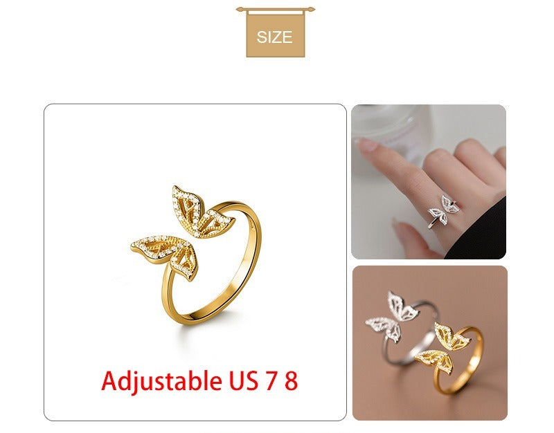 Bague femme dorée ou argentée, zircon cubique, ajustable, délicat – Vente Flash Bijoux