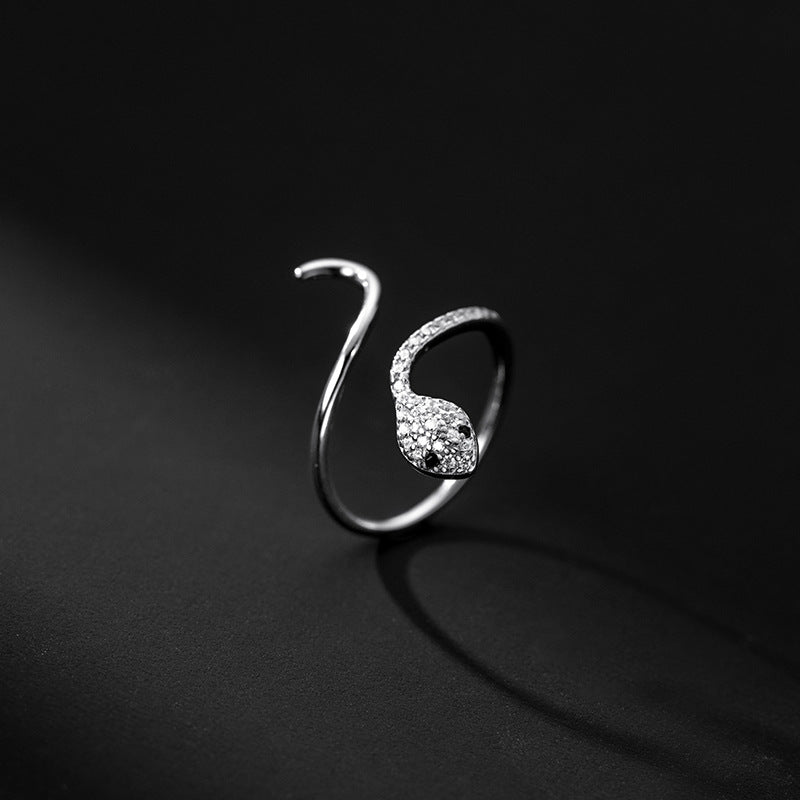 Bague femme argentée, serpent, ajustable – Vente Flash Bijoux