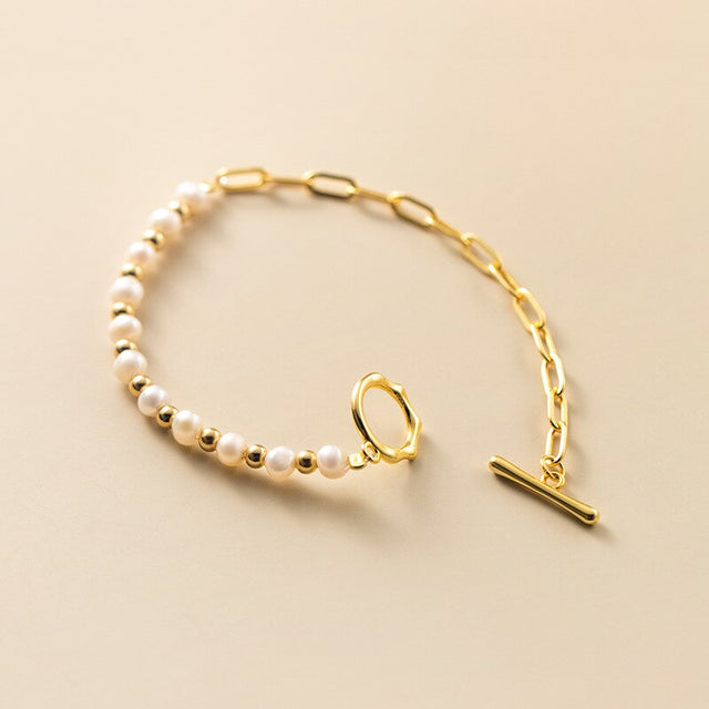 Bracelet femme doré ou argenté, perles, romantique – Vente Flash Bijoux