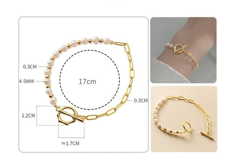 Bracelet femme doré ou argenté, perles, romantique – Vente Flash Bijoux
