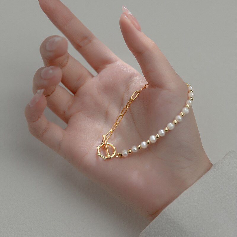 Bracelet femme doré ou argenté, perles, romantique – Vente Flash Bijoux