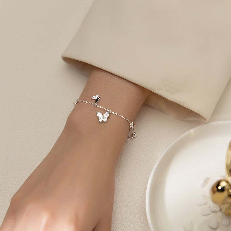 Bracelet femme argenté, papillon – Vente Flash Bijoux