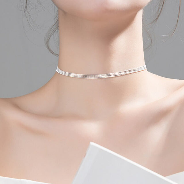 Collier femme argenté, ras du cou – Vente Flash Bijoux