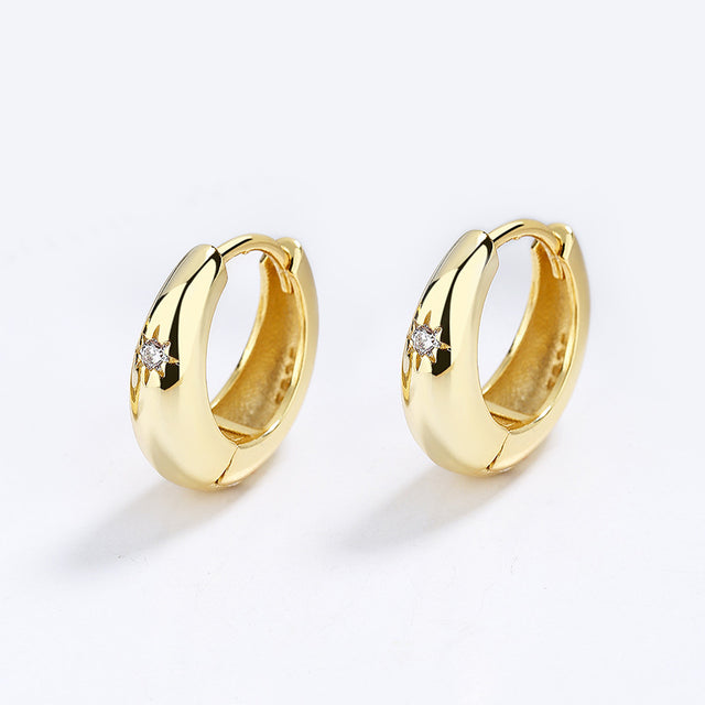 Boucles d'oreilles dorées ou argentées, zircon cubique – Vente Flash Bijoux
