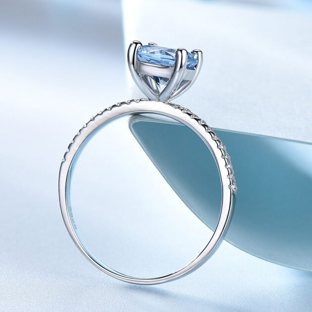 Bague femme argentée, topaze, romantique – Vente Flash Bijoux