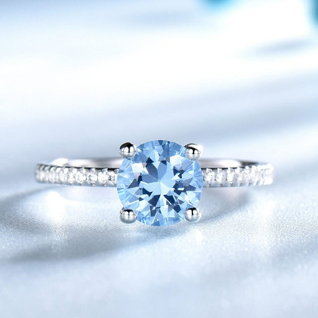 Bague femme argentée, topaze, romantique – Vente Flash Bijoux