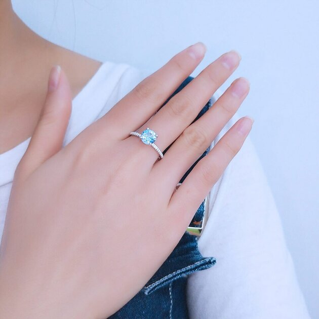 Bague femme argentée, topaze, romantique – Vente Flash Bijoux