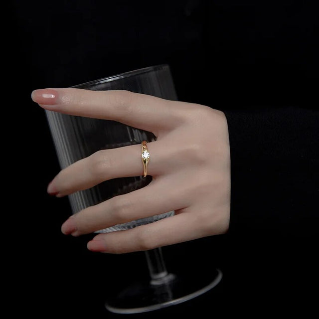 Bague femme dorée ou argentée, punk, zircon cubique, ajustable – Vente Flash Bijoux