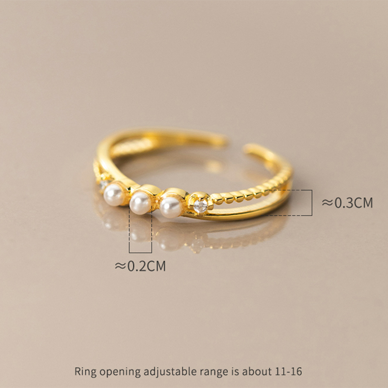 Bague femme dorée, perles, ajustable – Vente Flash Bijoux