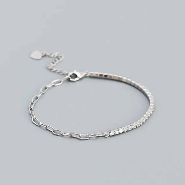 Bracelet femme doré, chaîne, zircon cubique, élégant – Vente Flash Bijoux