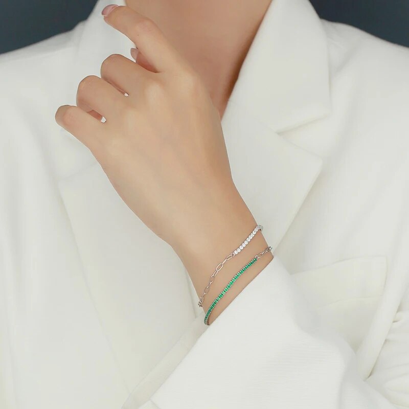 Bracelet femme doré, chaîne, zircon cubique, élégant – Vente Flash Bijoux