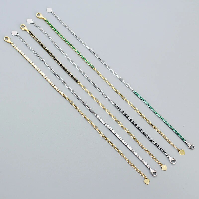 Bracelet femme doré, chaîne, zircon cubique, élégant – Vente Flash Bijoux