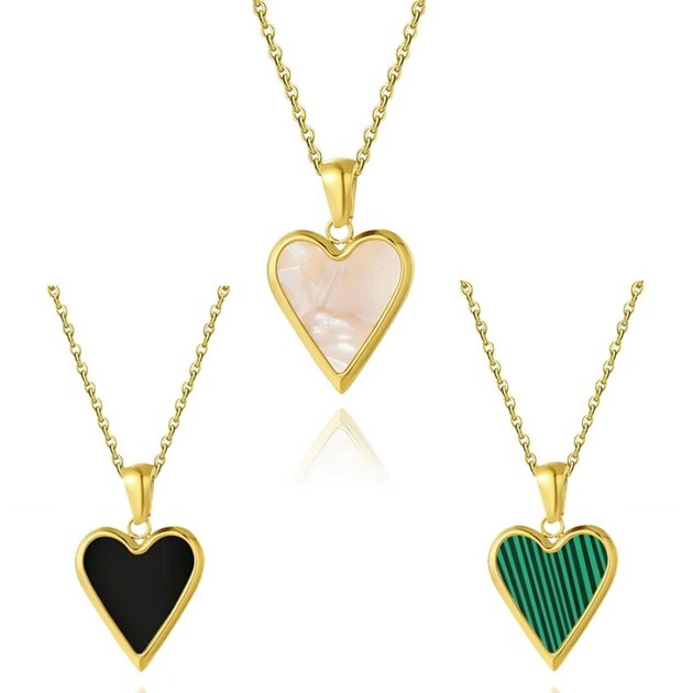 Collier femme doré, cœur – Vente Flash Bijoux