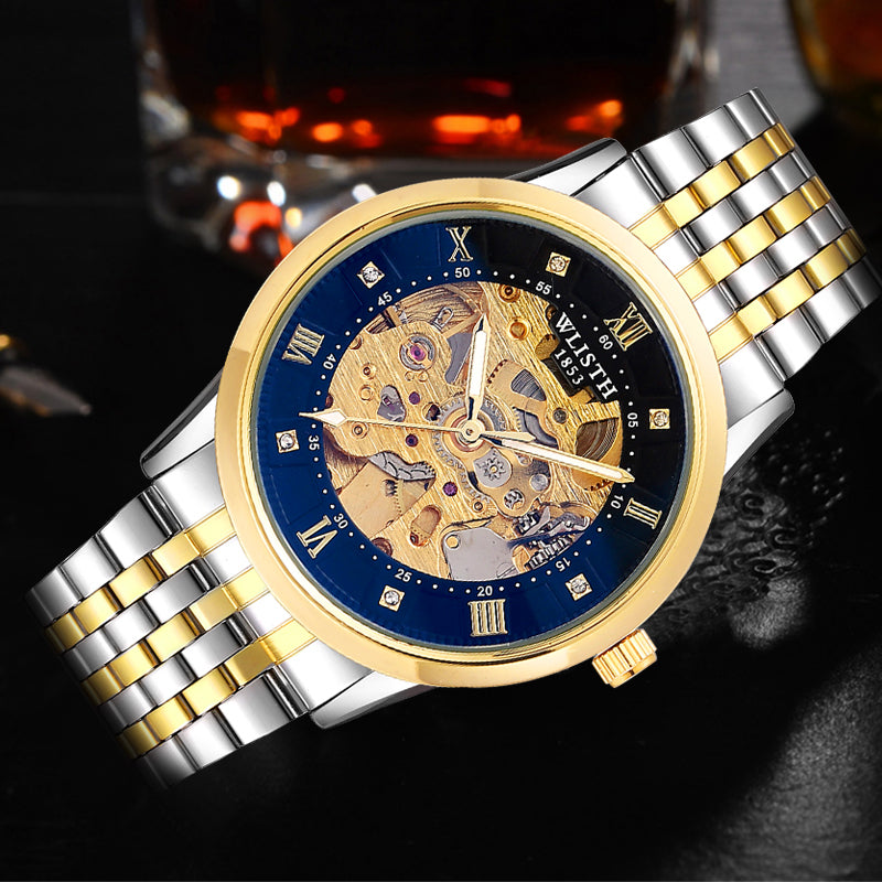 Montre femme acier inoxydable, automatique, bracelet cuir – Vente Flash Bijoux