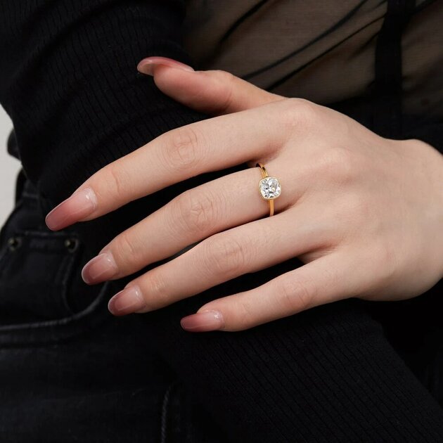 Bague femme dorée, zircon cubique – Vente Flash Bijoux