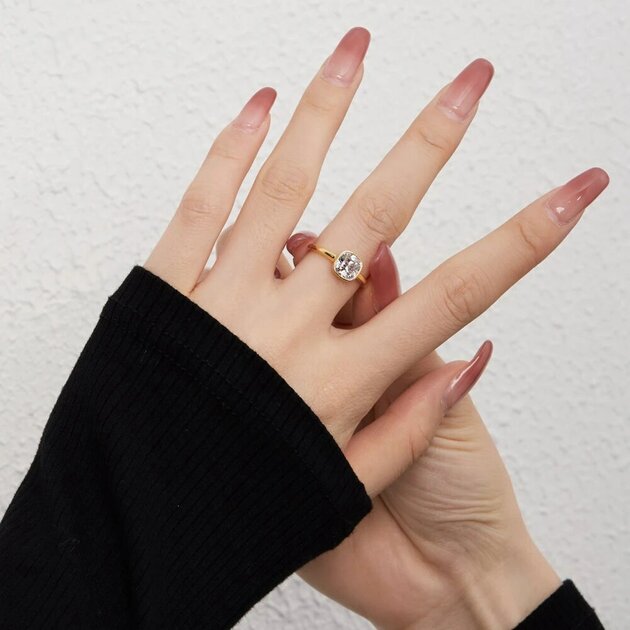 Bague femme dorée, zircon cubique – Vente Flash Bijoux