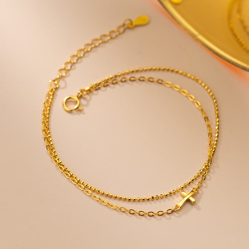 Bracelet femme doré, chaîne, perles – Vente Flash Bijoux