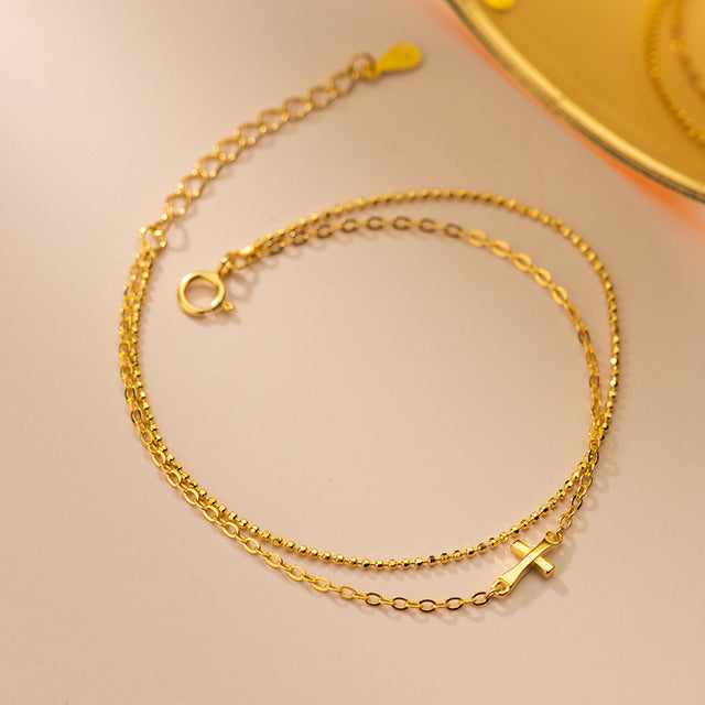 Bracelet femme doré, chaîne, perles – Vente Flash Bijoux