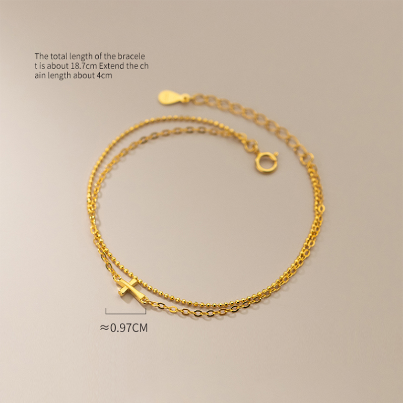 Bracelet femme doré, chaîne, perles – Vente Flash Bijoux