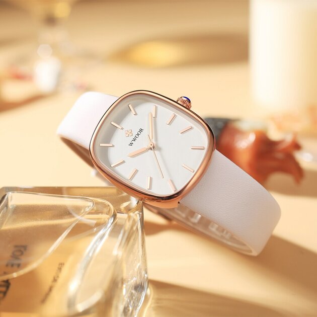 Montre femme à quartz, bracelet cuir, vintage – Vente Flash Bijoux