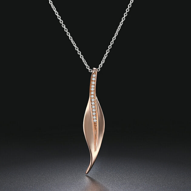 Collier femme doré rose, zircon cubique – Vente Flash Bijoux