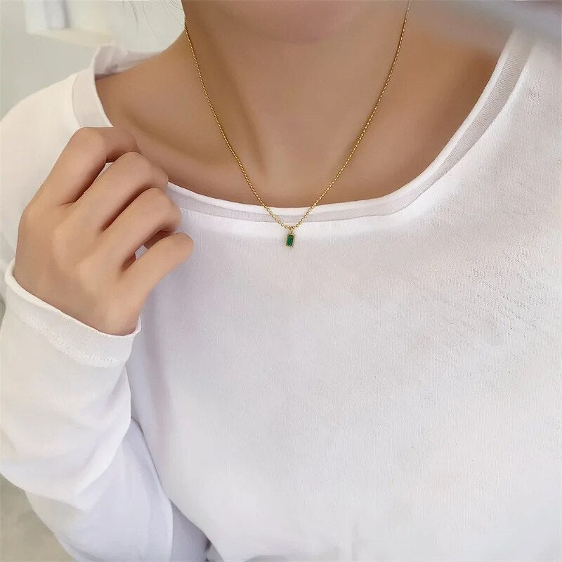 Collier femme doré, zircon cubique, élégant – Vente Flash Bijoux