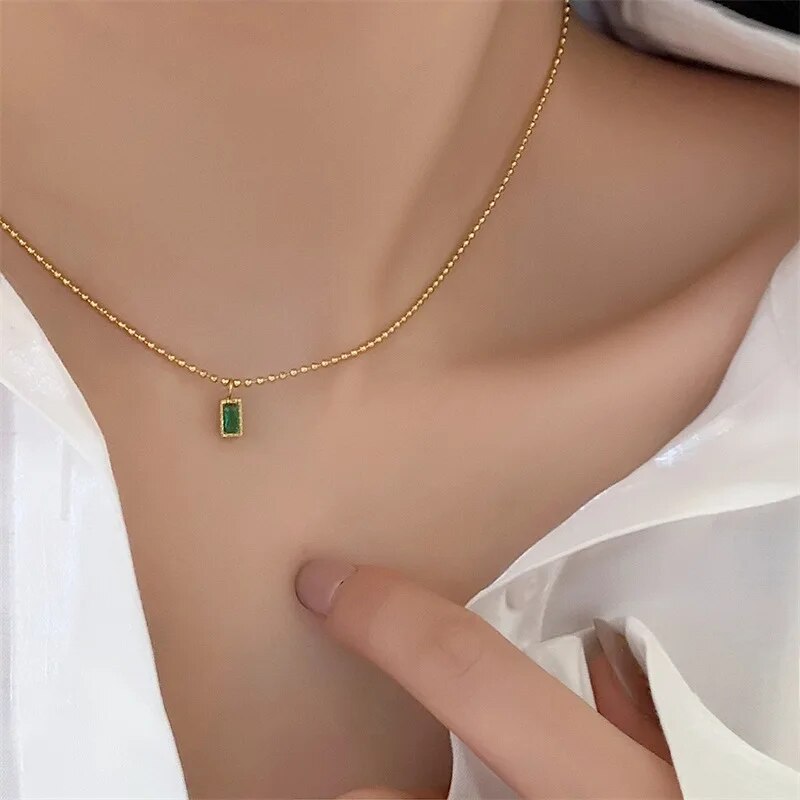 Collier femme doré, zircon cubique, élégant – Vente Flash Bijoux