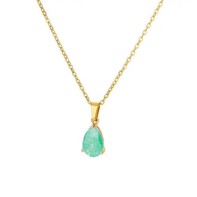 Collier femme doré, zircon cubique, chic, tendance – Vente Flash Bijoux
